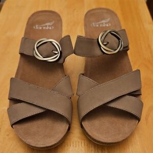Dansko Leather Sandals With Velcro Closure